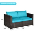 thumbnail image 2 of Gymax 2PCS Rattan Corner Sofa Set Patio Outdoor Furniture Set w/ 4 Blue Cushions, 2 of 10