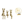 thumbnail image 1 of Escultura De Hierro De La Familia Bunny Leaf, Adorno Central Para Estantería, Escritorio, Armario, Oficina, Dormitorio., 1 of 8