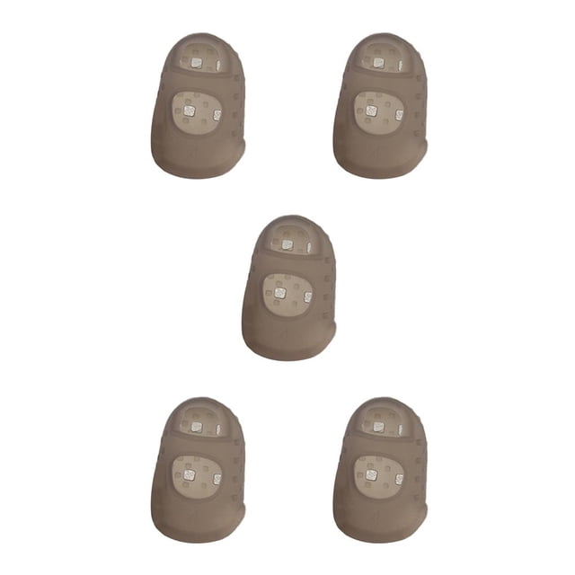 Methold Silicona para guitarra yemas de los dedos protectores antideslizantes resistentes al desgaste ukelele Fingerstall ahuecado hipoalergénico gris L Gris L 5piezas
