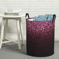 thumbnail image 6 of Sikiie Pink Glitter Sparkles A Print Round Dirty Clothes Basket, Waterproof Standing Foldable Storage Basket, for Laundry Room, Bedroom, Bathroom Storage-Medium, 6 of 6