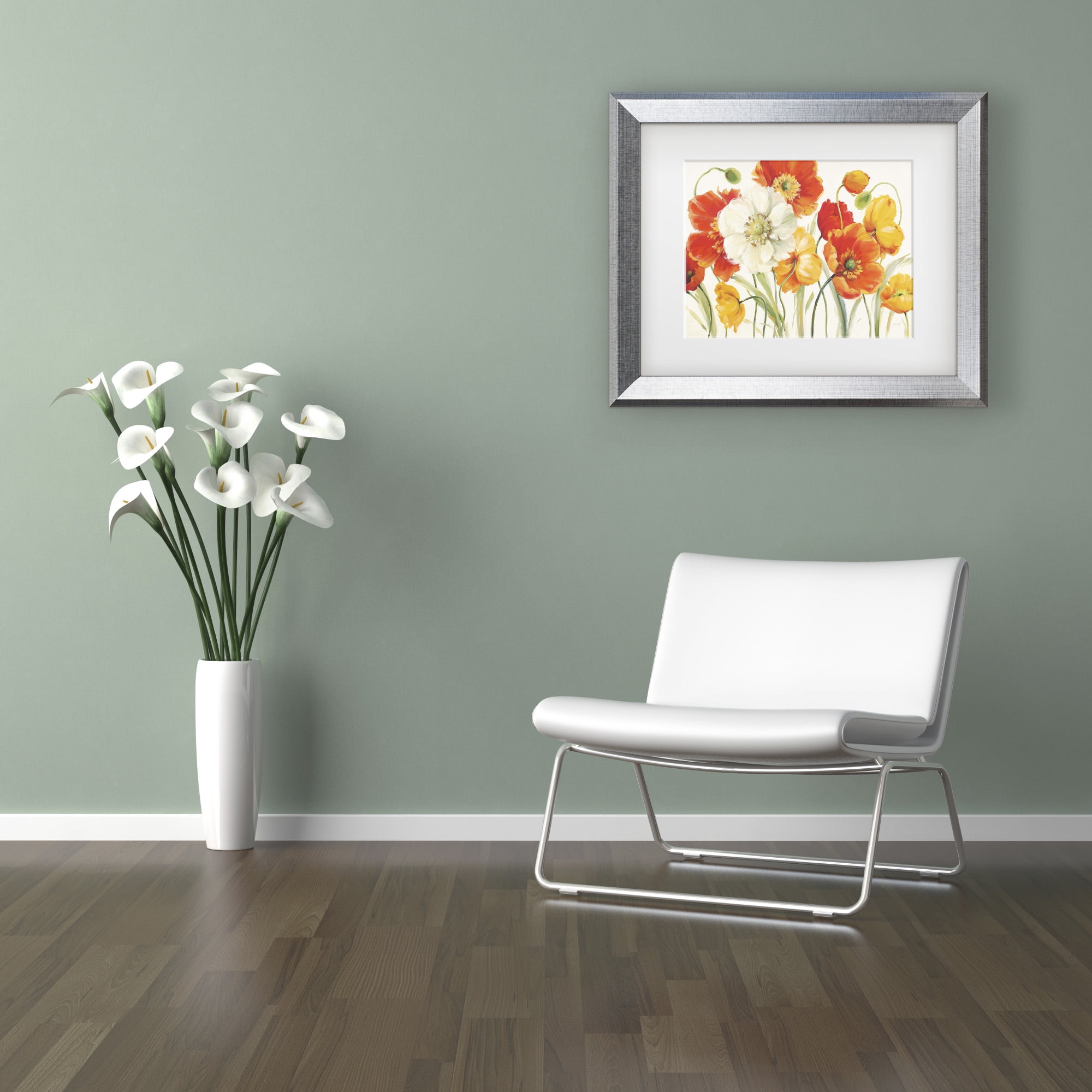 Trademark Fine Art 'Poppies Melody I' Matted Framed Art by Lisa Audit