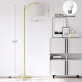 thumbnail image 6 of SUNMORY 61" Arc/Arced Floor Lamp, Modern Floor Lamp with Adjustable Hanging Lampshade, Gold Finish & Beige Lampshade & Foot Switch, 6 of 7