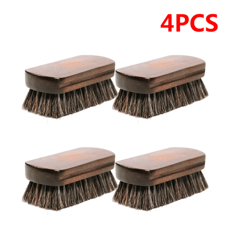 

Horsehair Leather Textile Cleaning Brush for Car Interior Furniture Apparel Bag Shine Polishing Brush Auto Washing And Cleaning (4PCS)