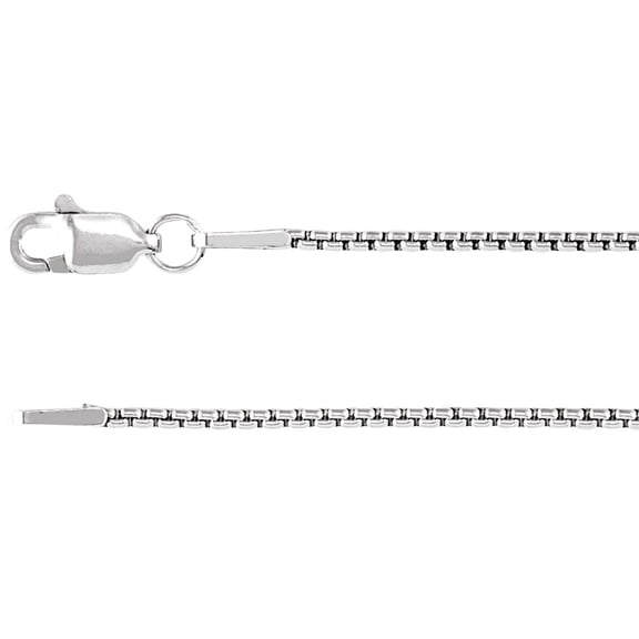 925 Sterling Silver Rhodium Plated 1.25mm Box 16 Inch Chain Necklace Chain Necklace for Women and Men