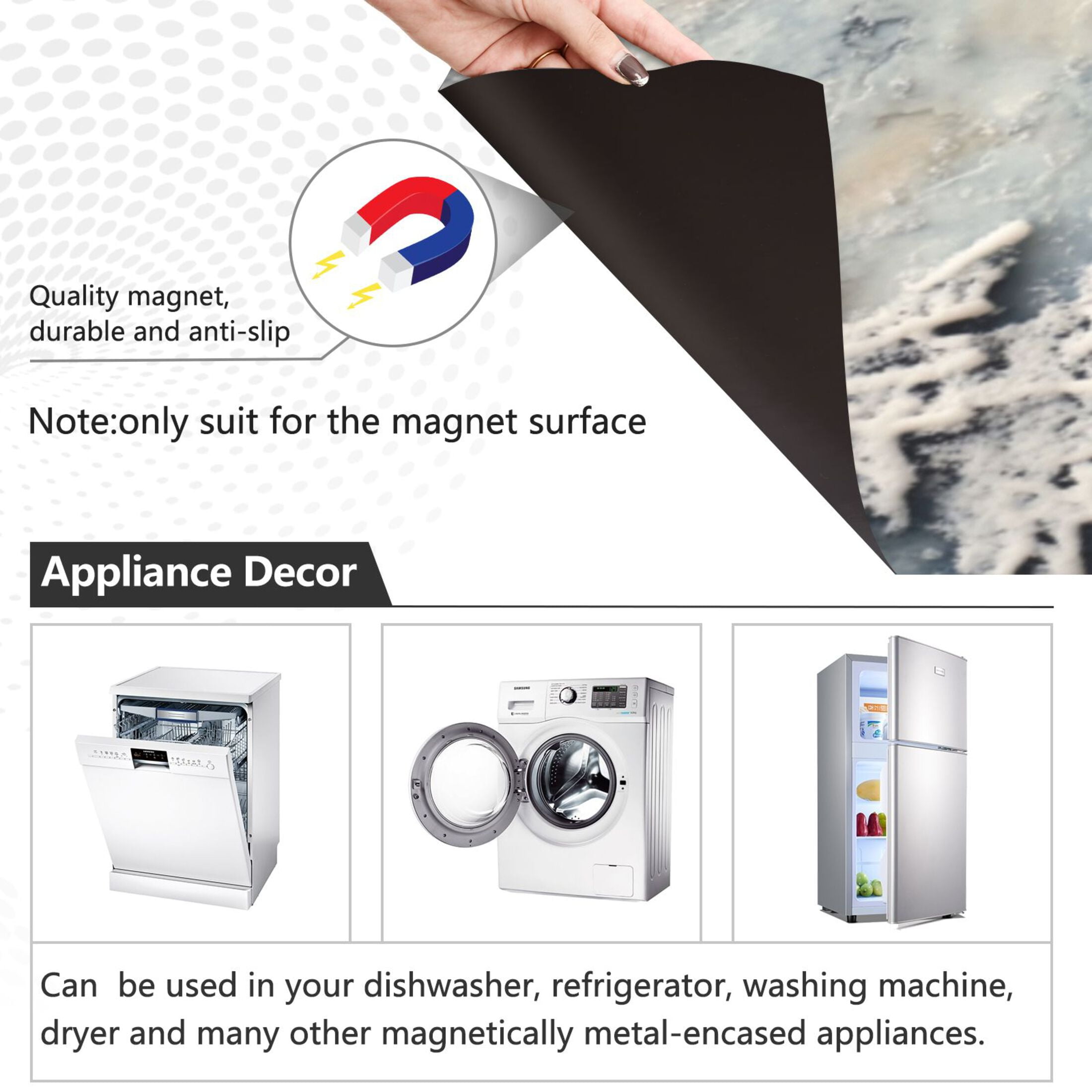 Dishwasher Magnetic Sticker 23x26 Inch Refrigerator Magnetic Sticker Washing Machine Magnetic Sticker Kitchen Panel Magnetic Sticker Home Decor Christmas Tree and Snowman
