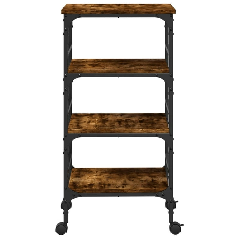 vidaXL Kitchen Trolley Black 17.7