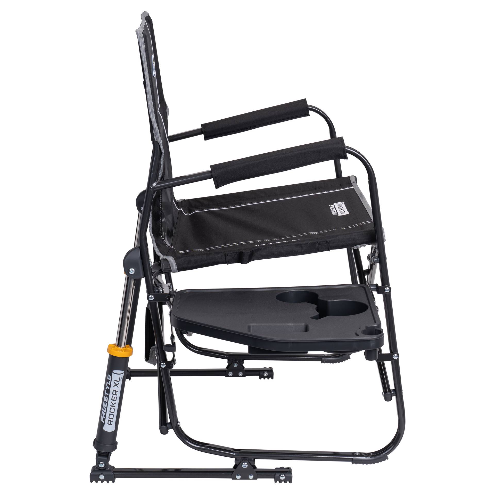 GCI Outdoor Freestyle Rocker XL Rocking Chair with Side Table, Black photo 4