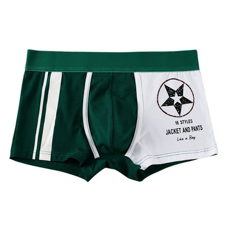 

HEVIRGO Low Waist Elastic Waistline Stretchy Men Panties Simple Patchwork Color U Convex Shorts Briefs