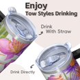thumbnail image 4 of Sunflower 20oz Stainless Steel Tumbler with Handle and Straw – Insulated Travel Cup with Sliding Lid, 360° Full Wrap Printed Mug for Home, Outdoor & Sports Use, Foral, 4 of 6