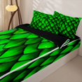 thumbnail image 3 of Homewish Dragon Scale Zipper Twin Comforter Sets with Fitted Sheet and 2 Pillowcases,Retro Wildlife Zipper Bedding Set,Green,Black Reversible,4pcs, 3 of 8