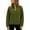Army Green, variant on Womens Fleece Sweatshirts Cropped Half Zip Fuzzy Warm Sherpa Pullover Varsity Jackets with Zipper Pockets