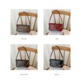 thumbnail image 5 of Bolso de mano para mujer, con cadena, estilo retro, de piel suave, para las axilas, de color liso, 5 of 5