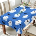thumbnail image 4 of 54x72 Inch Tablecloth Polyester Square Tablecloth for Home Kitchen Dinner Decor Blue Background with Ghost Pattern, 4 of 9