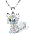 thumbnail image 1 of Collar con Colgante de gato de colores oso de fresa joyería para mujer 44+7 cm, 1 of 5