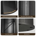 thumbnail image 3 of AIHO 47-inch Round Dining Table with 2-Layer Storage Rack | Farmhouse Kitchen Table for 4 with Sliding Doors & Iron Frame, Black, 3 of 10