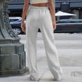 thumbnail image 4 of Women's Wide Leg Sweatpants Drawstring Elastic Waist Loose Fit Solid Color Casual Straight Leg Lounge Pants with Pockets, 4 of 5