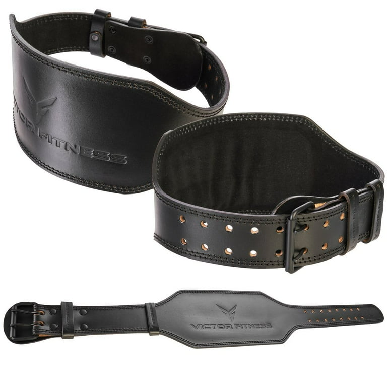 100 Top Grain Leather 10mm Thick 6 Wide to 2.5 Taper Heavy Duty Dual Prong Weightlifting Belt for Men and Women made with Vegetable Tanned Leather
