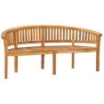 thumbnail image 3 of Teak Wood Peanut Heavy Duty Triple Outdoor Patio and Garden Bench, A-Grade Teak Wood, 3 of 5