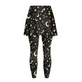 thumbnail image 5 of SCRAWLGOD Moon Stars Polka Dot Black Fashionable Golf Skirted Leggings with Pocket for Women Non See-Through Elastic Pickleball Skorts Leggings Full Length Chic Yoga Tights, 3XL, 5 of 7