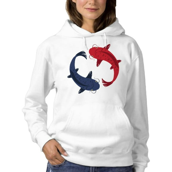 Two Koi Fish Hoodie Women -SPIdeals Designs, Female XX-Large