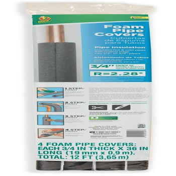 Duck Brand Duck 12 ft. Long Foam Pipe Cover, 0.75 in. x 3 ft., 4 Pack