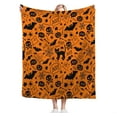 thumbnail image 4 of Halloween Blanket Soft Warm Cozy Ghost Skeleton Spider Web Throw Blanket Fuzzy Plush Black Cat Fleece Flannel Thanksgiving for Kid Adult Women Couch Sofa 60"x50", 4 of 5