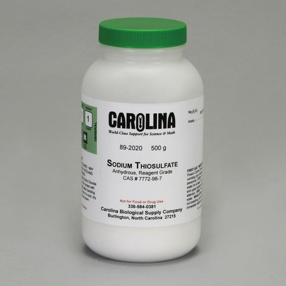 Sodium Thiosulfate, Anhydrous, Reagent Grade, 500 G