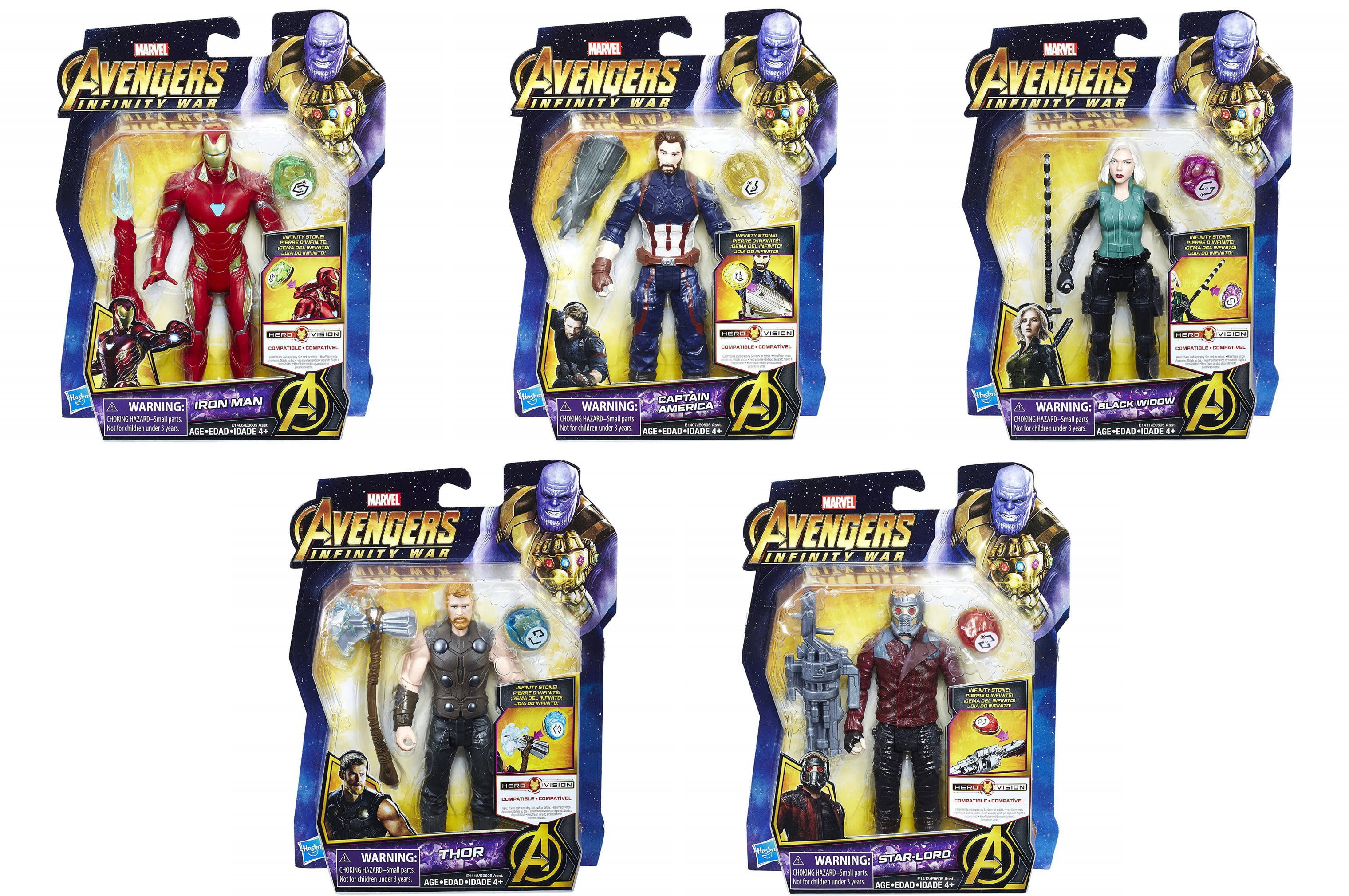 Infinity War Thanos Thor Iron Man 5 pcs Marvel 7" Action Figure Toy Avengers 