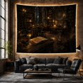 thumbnail image 6 of Open Book Beneath a Celestial Clock in an Arched Library, Mystical Digital Art for Readers, Arcane Lore Decor, Graduation Gift, Tapestry Wall Hanging for Study Room and Den, 6 of 7
