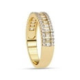 thumbnail image 3 of AFFY IGI Certified Lab Grown Diamond 3 Row Half Eternity Wedding Band Rings for Women, Baguette And Round Cut Diamond Anniversary Ring In 18K Solid Yellow Gold F-G, VS-SI Quality (0.60 Cttw)-6, 3 of 6