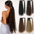 thumbnail image 2 of Tereshar Synthetic Corn Wave Ponytail Extension Clip in Long Wavy Curly Wrap Around Pony Tail Heat Resistant Hairpiece for Women, 2 of 10