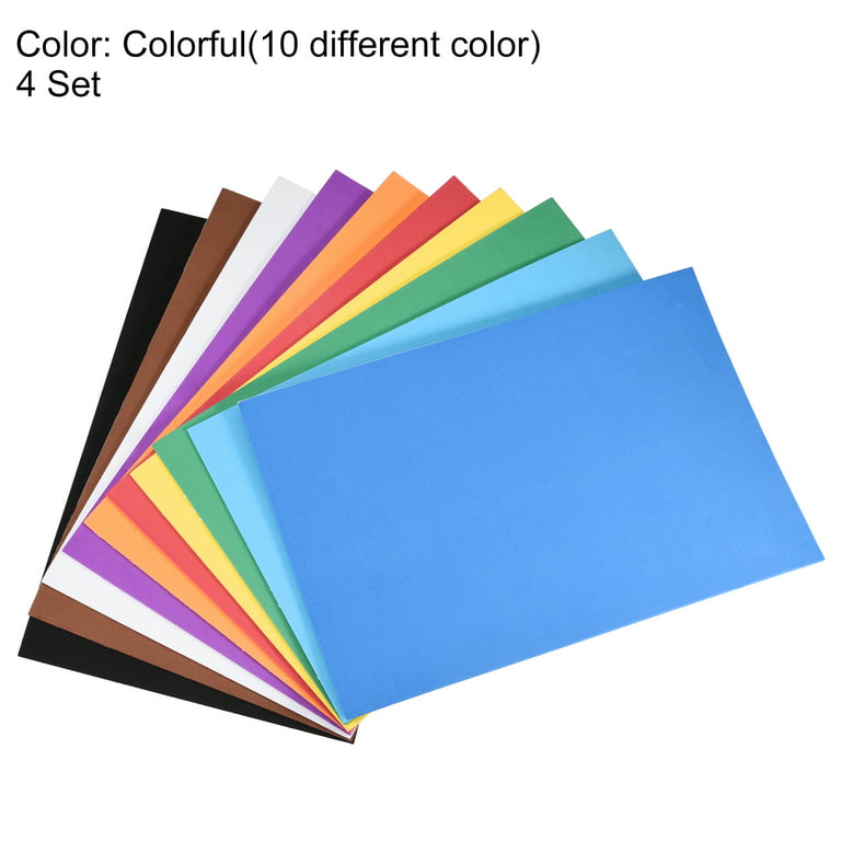 Uxcell Colorful EVA Foam Sheets Self Adhesive 7.8 x 11.8 Inch 1.8mm  Thickness for Crafts DIY, 2 Set 
