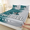 thumbnail image 3 of jejeloiu Football Sports Helmet Full Size Sheets,Rugby Ball Games Bed Sheets For Boy Men 4 Pieces, 3 of 7