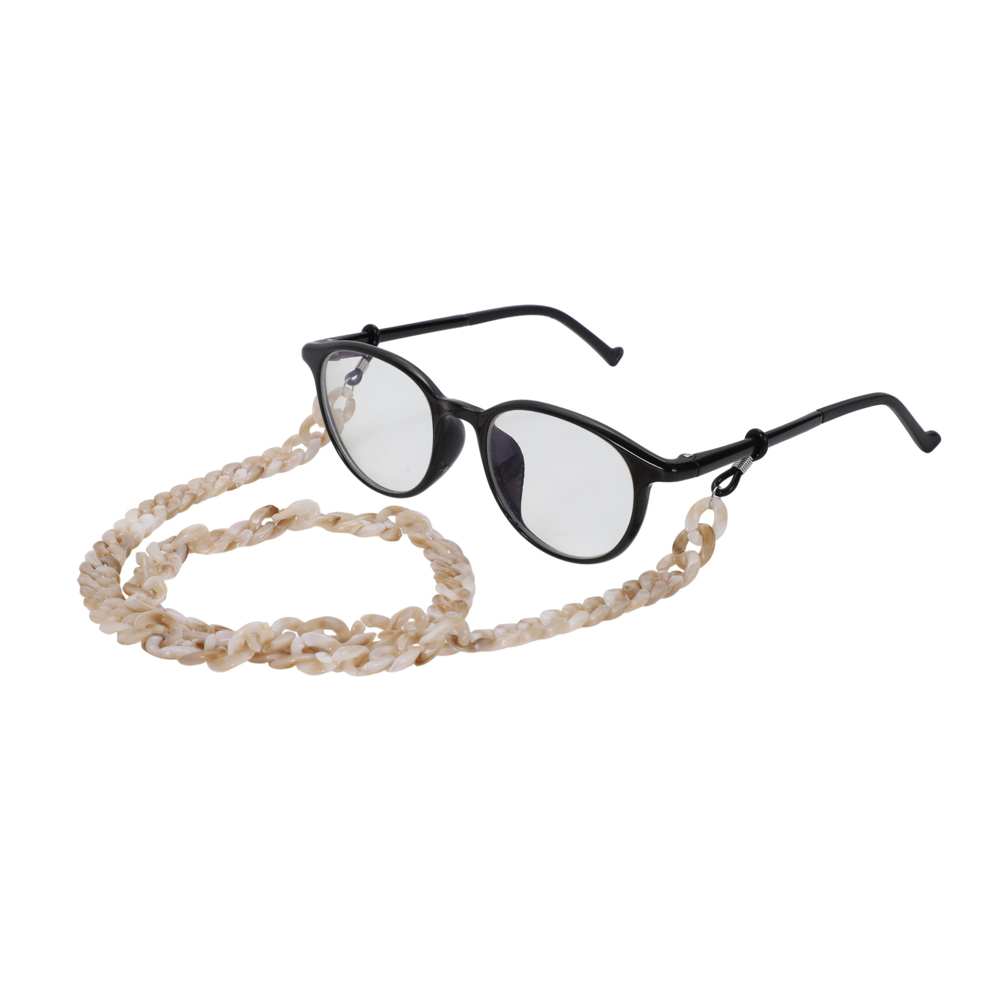 Unique Bargains Dopamine Color Pattern Eyeglass Chain 27.56" 1 Pc Light Brown