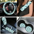 thumbnail image 3 of Yuyamidu 15 PCS Sea Turtle Car Seat Covers Set Starfish Car Floor Mats sSteering Wheel Cover Seat Belt Covers Car Coasters Gear Shift Knob Cover, Blue, 3 of 6
