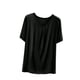 thumbnail image 2 of Pijama de manga corta para mujer, color liso, manga corta, camiseta fina, pijama de manga corta, blusa de poliéster, 2 of 7