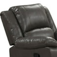 thumbnail image 4 of Lizzy Manual Glider Recliner Chair- Pillow Arms- Solid Wood- Gray Leather, 4 of 6