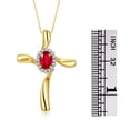 thumbnail image 4 of RYLOS Necklace Yellow Gold 14K Cross Necklace Gemstone &  Diamonds Pendant With 18" Chain 7X5MM Ruby July Birthstone Womens Jewelry Gold Necklace, 4 of 7