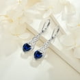 thumbnail image 5 of FJ Infinity Celtic Knot Dangle Drop Earrings Irish Leverback Sapphire Earrings 925 Sterling Silver Heart September Birthstone Earrings Good Luck Jewelry Gifts for Women, 5 of 8