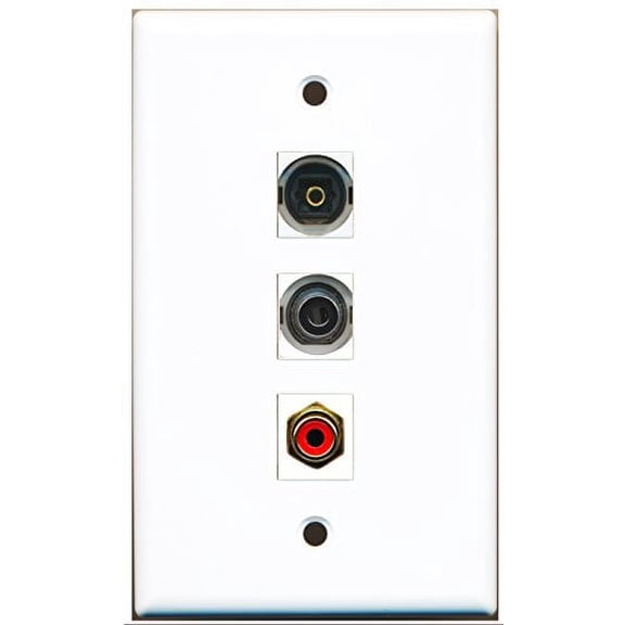 RiteAV - 1 Port RCA Red and 1 Port Toslink and 1 Port 3.5mm Wall Plate
