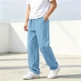 thumbnail image 4 of Jessboyy Sweatpants for Boys Loose Fit Straight Leg Open Bottom Sweatpant with Pockets Elastic Waist Casual Fall Winter Boy Pants Blue,7-8 Years, 4 of 9