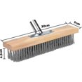 thumbnail image 3 of Stainless Steel Wire Broom for Outdoor Cleaning, Heavy-Duty Garden Brush with Wood Handle, Weed Moss Remover for Patio Deck Tile, 3 of 5