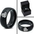 thumbnail image 4 of Tungsten Rubber Ducky Duck Band Ring 8mm Men Women Comfort Fit Black Dome Polished, 4 of 4