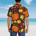 thumbnail image 4 of Fuzoiu Autumn Harvest Pumpkin Joy Print Hawaiian Shirt for Men, Summer Beach Casual Short Sleeve Button Down Shirts, Men’s Beach Summer Shirts with Pocket,XX-Large, 4 of 7