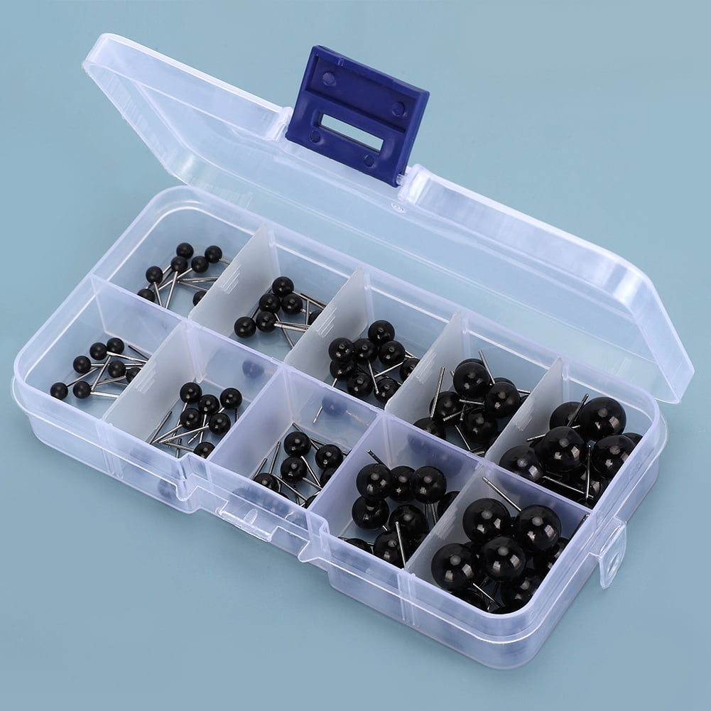 OTVIAP 100Pcs Plastic Safety Eyes DIY Doll Eye Pin-Type Hand-Made Materials Crafts Educational Toy Parts Plastic For Doll, Plush Toy And Teddy Bear Crafts