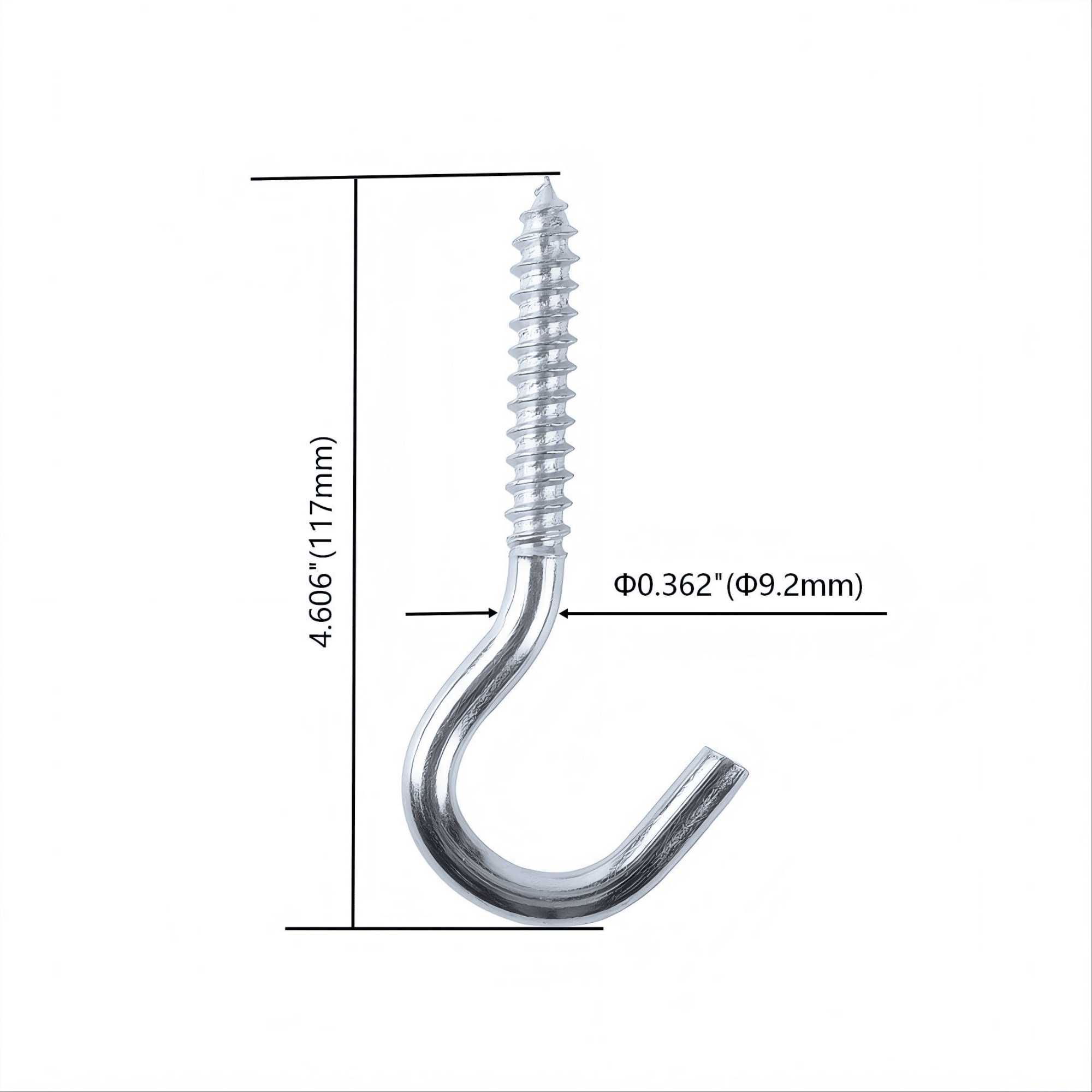 Hyper Tough Screw Hook 3/8 inch x 4-1/2 inch Zinc Plated