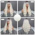 thumbnail image 7 of YSGFHGJW Wigs Human Hair,Long Curly Wig With Bangs Hair Wig For Women Synthetic Natural Wig Various Colors Available Daily Wear Party And Cosplay Soft Wig,White, 7 of 7
