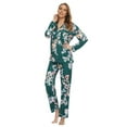thumbnail image 3 of MintLimit Women's Floral Long Sleeve V-neck Button Down Pocket Shirt and Pants Pyjamas Sleepwear Lounge Pajamas, 3 of 4