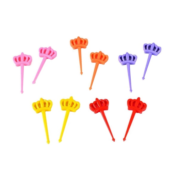 Tableware Animal Character Food Picks for Kids – Reusable Toothpicks with Crayon Musical Notes Theme for Bento Boxes and Lunches 10PCS