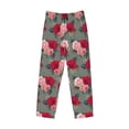 thumbnail image 6 of Uemuo Rose Flowers Pattern Men's Wide Leg Palazzo Lounge Pants with Pockets Light Weight Loose Comfy Casual Pajama Pants-X-Large, 6 of 9